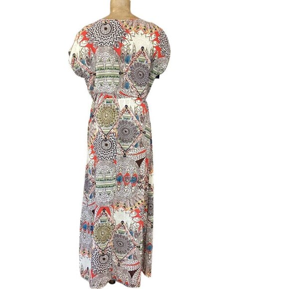 F21/Forever 21 Sheer Chiffon Maxi Dress/Swimsuit Cover-up Sz M #296B - Picture 4 of 6